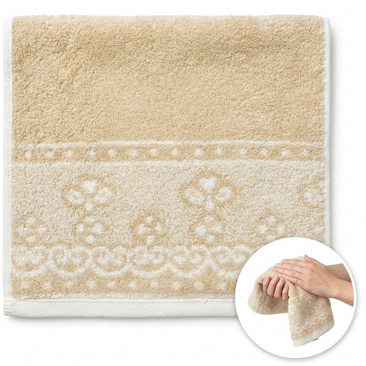Towel 50x100 Jacquard Yarn Dyed White