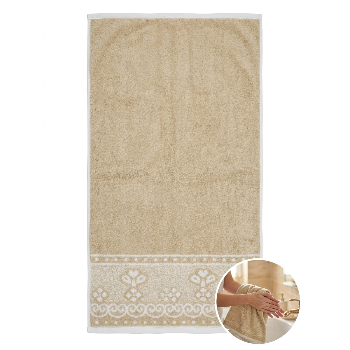 Towel 70x140 Jacquard Yarn Dyed White