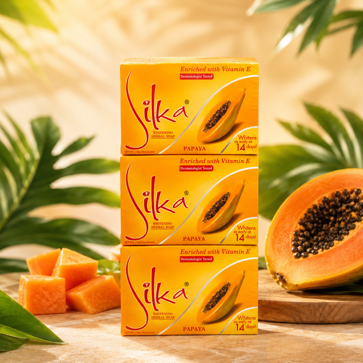 Silka Papaya Soap Set 3 Piece
