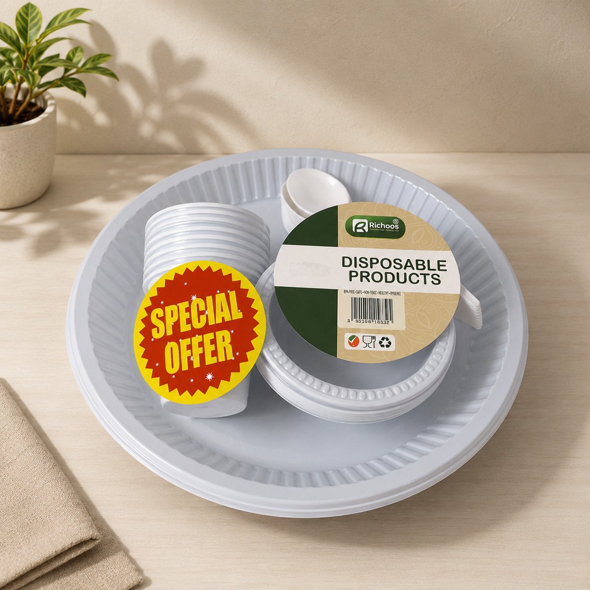 Small Plastic Plate Set 10