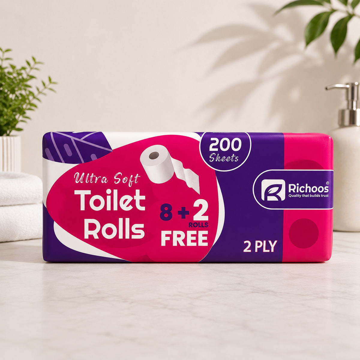 Toilet Rolls 2 Ply 200 Sheets