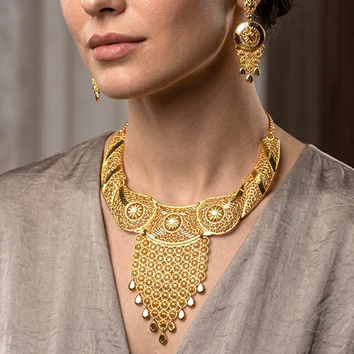 Golden Necklace Set