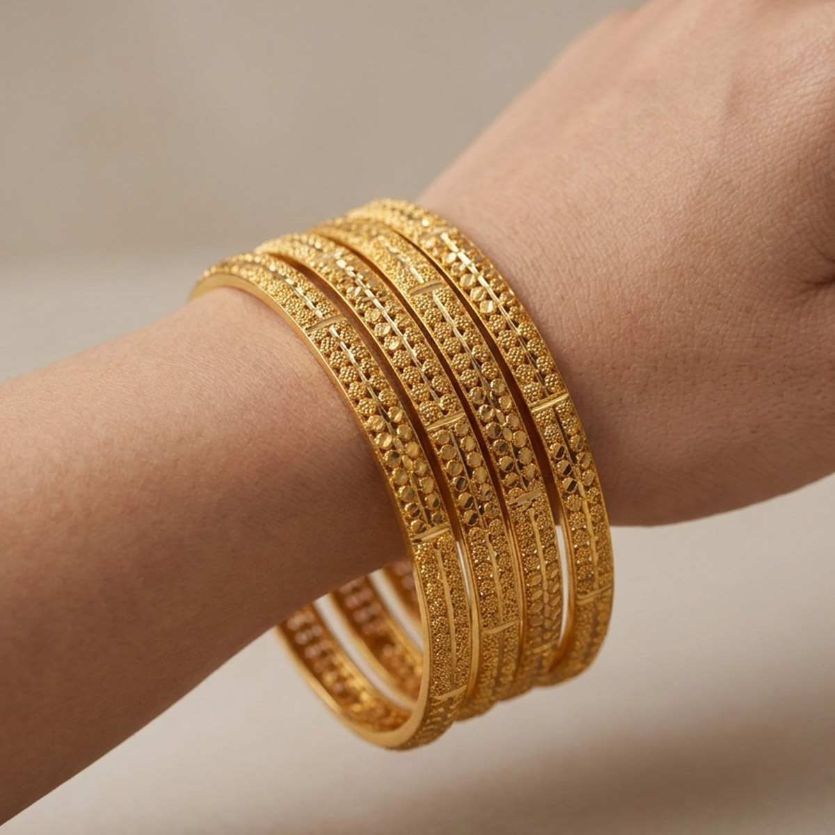 Golden Bangles Set 4 Piece