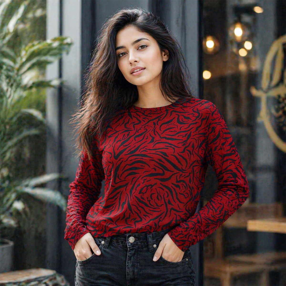 Ladies Printed Blouse Long Sleeve