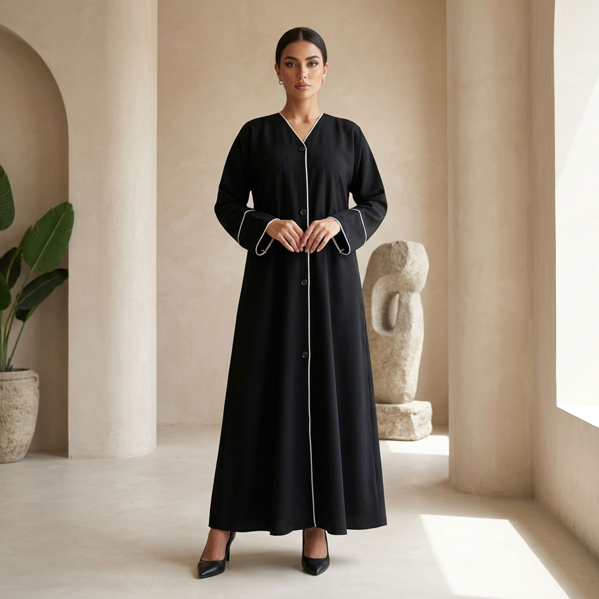 Ladies Open Abaya with Shella