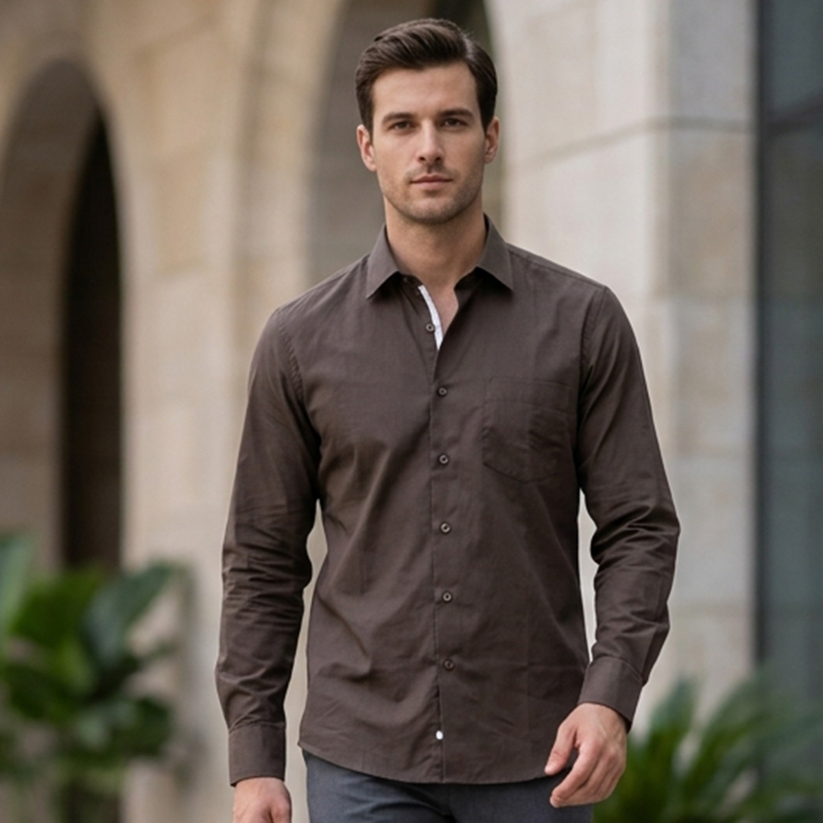Men Formal Shirt Long Sleeve