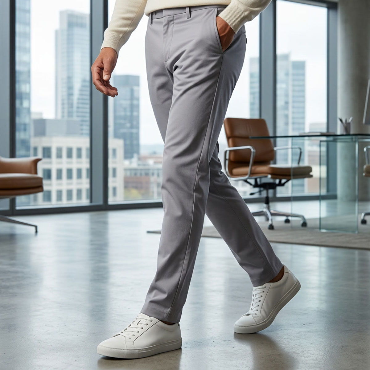 Men Regular Formal Pant Plain