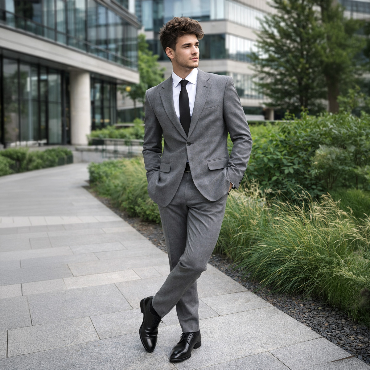 Men Slim Fit Plain Suit Drop 6