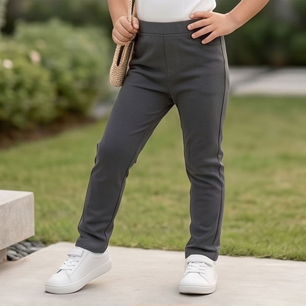 Girls Cotton Pant Plain