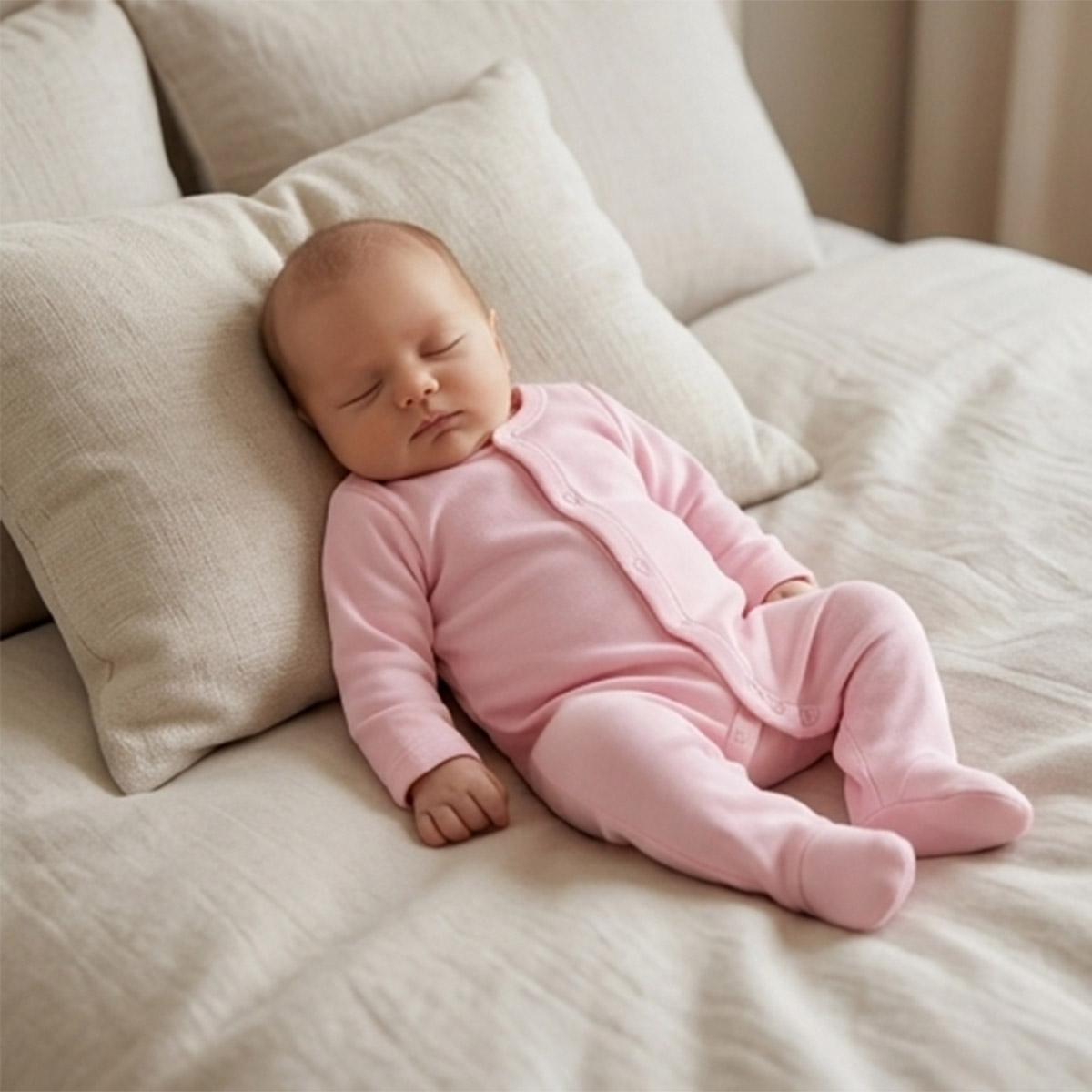 Baby Girls Romper Plain Long Sleeve
