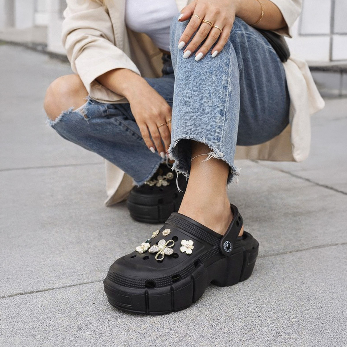 Ladies Crocs Style Plastic Comfort Slippers