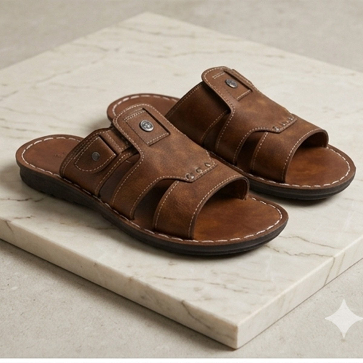 Arabic PU Slip-On Slippers