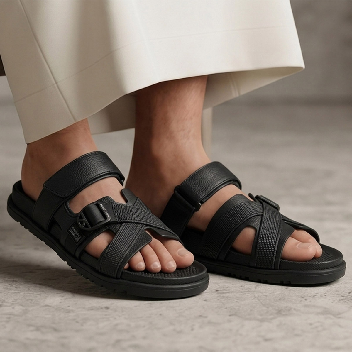 Arabic PU Slip-On Slippers