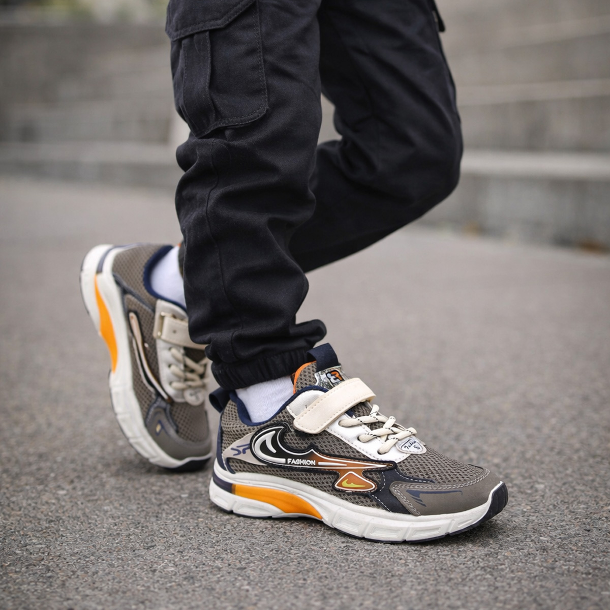 Boys PU Sneakers Shoes with Lace