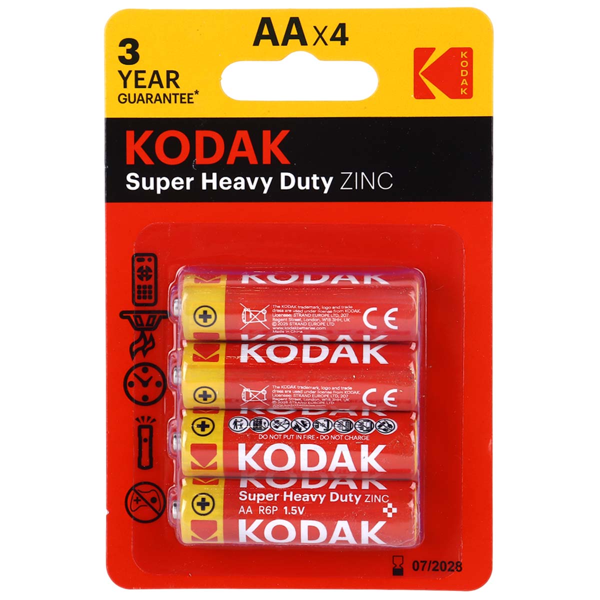 Kodak Zinc Battery AA 4 Piece