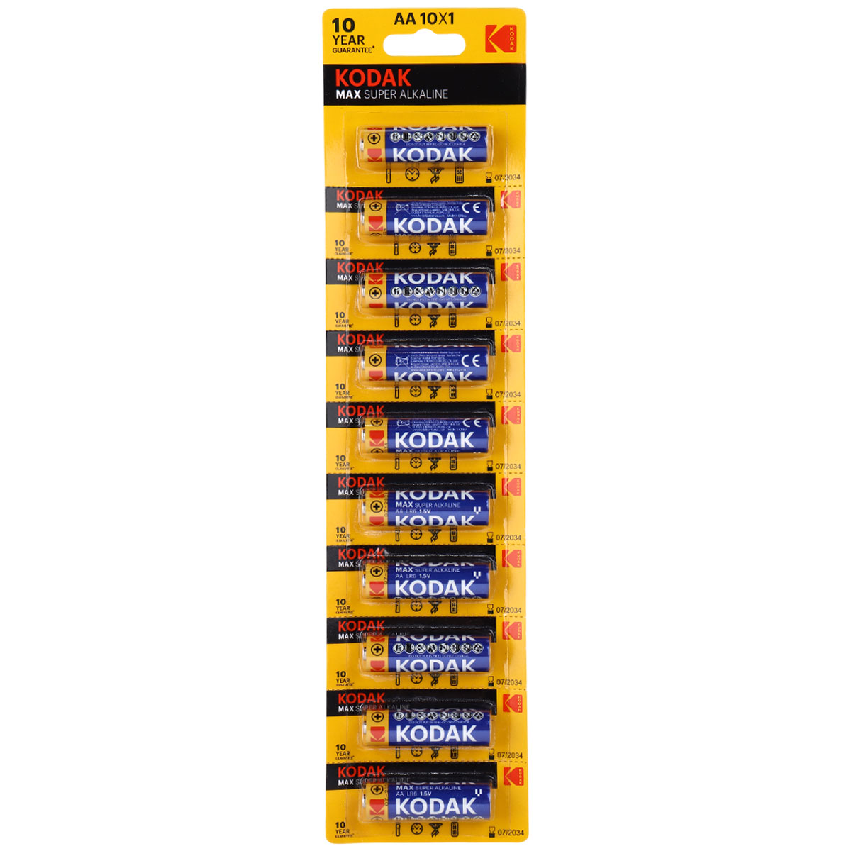 Kodak Max Super Alkaline AA Batteries 10 Piece