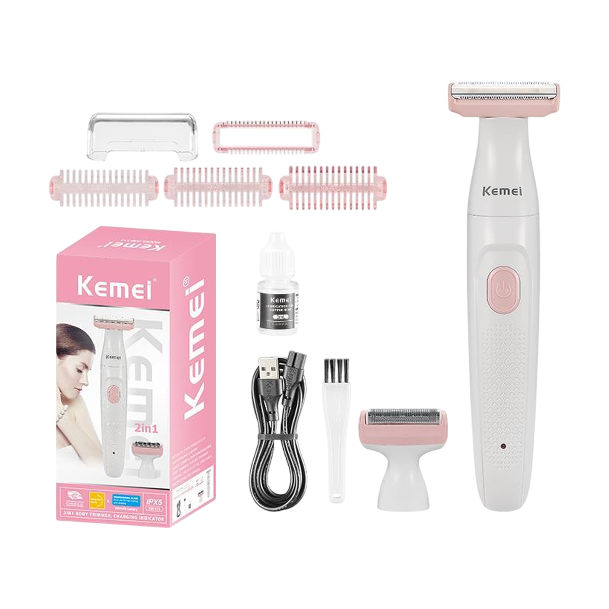 Kemei Mini Rechargeable Body Trimmer for Ladies