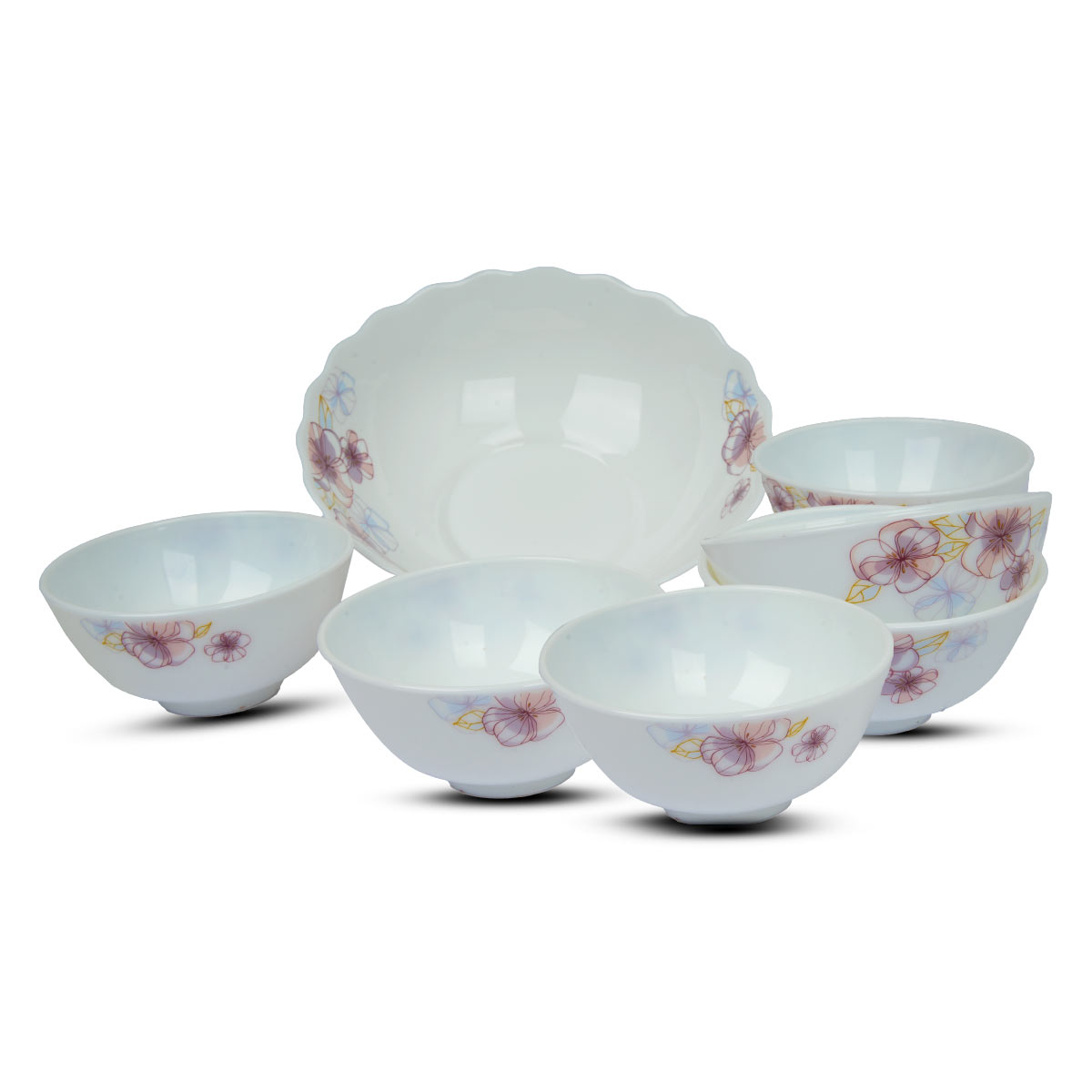 Opalware Glass Bowl Set 7 Piece