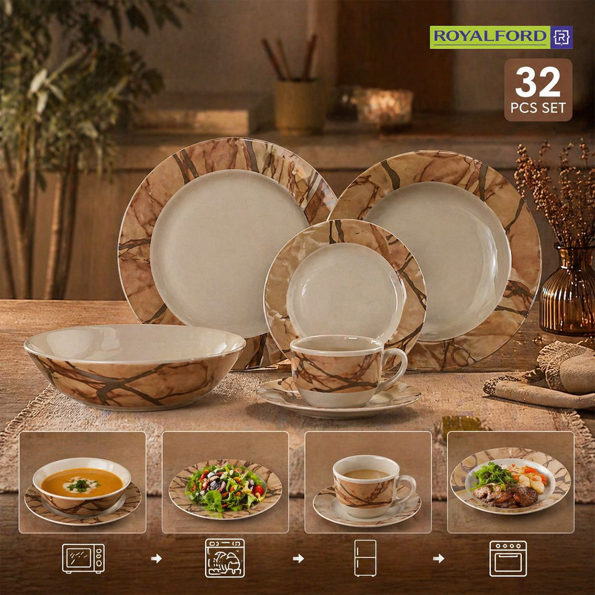 Melamine Dinner Set 32 Piece