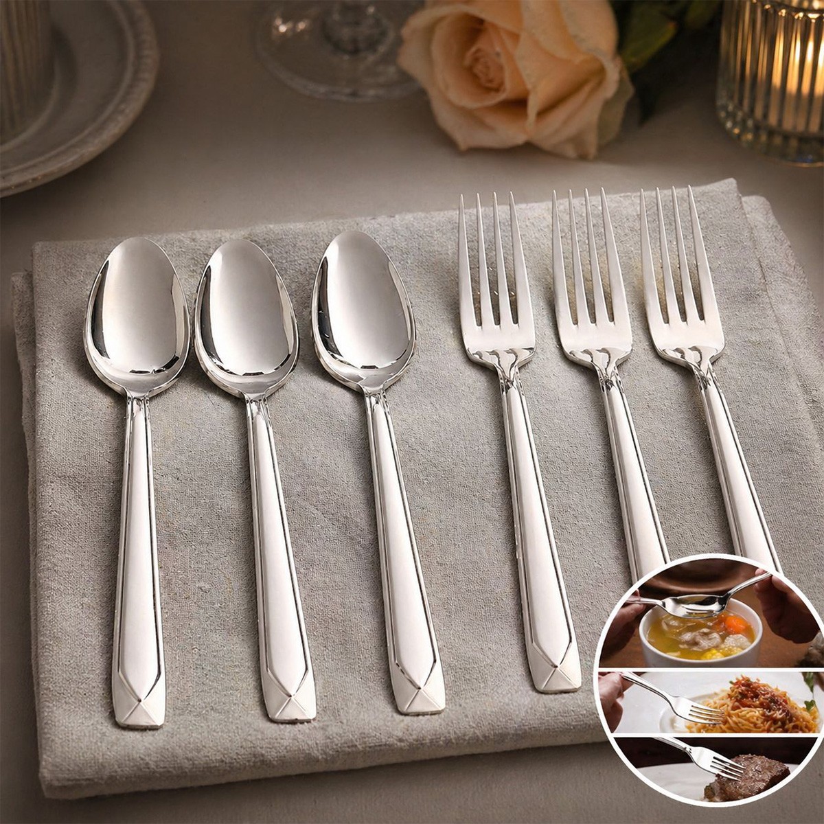 Spoon and Fork Set 6 Piece