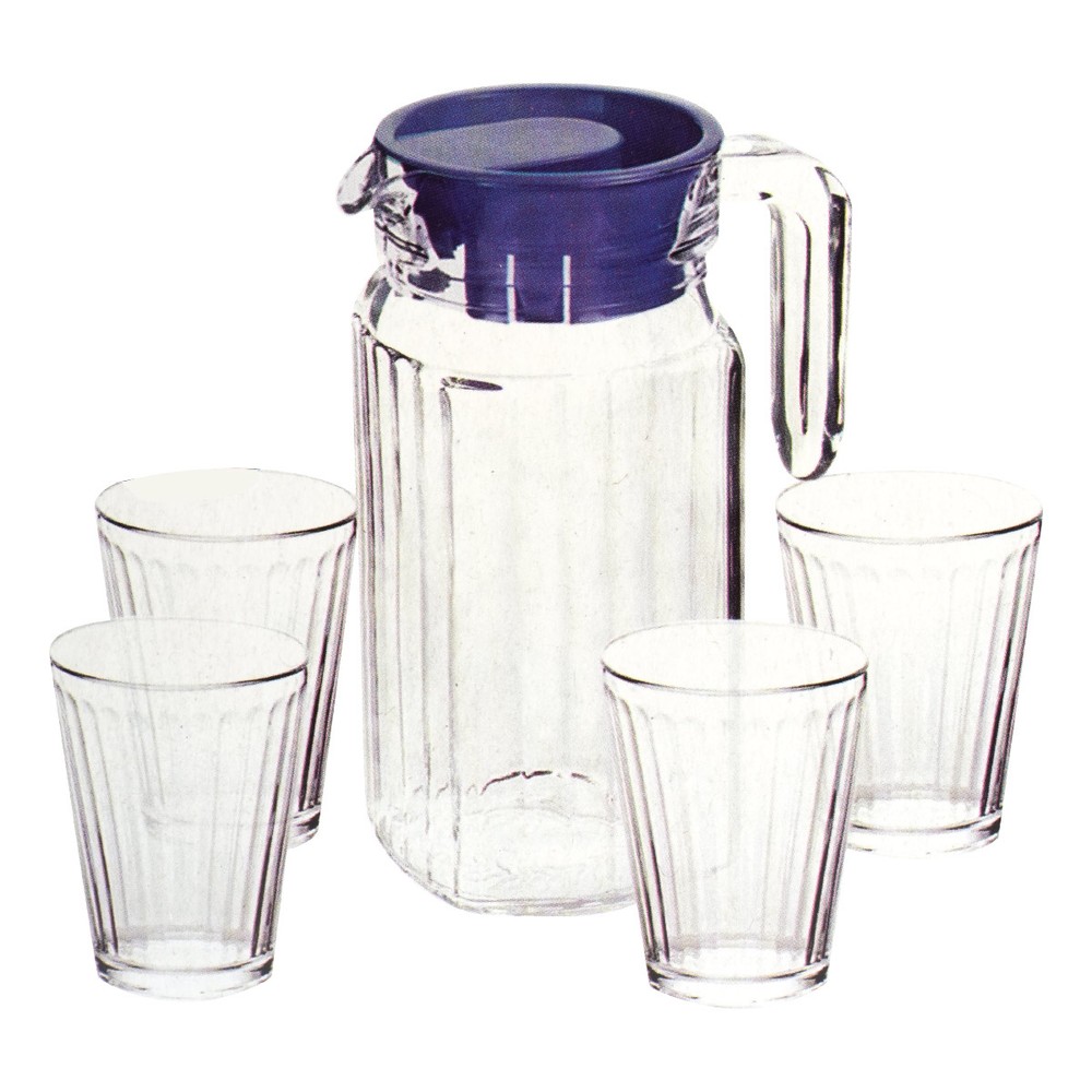 Glass Water Jug Set 5 Piece
