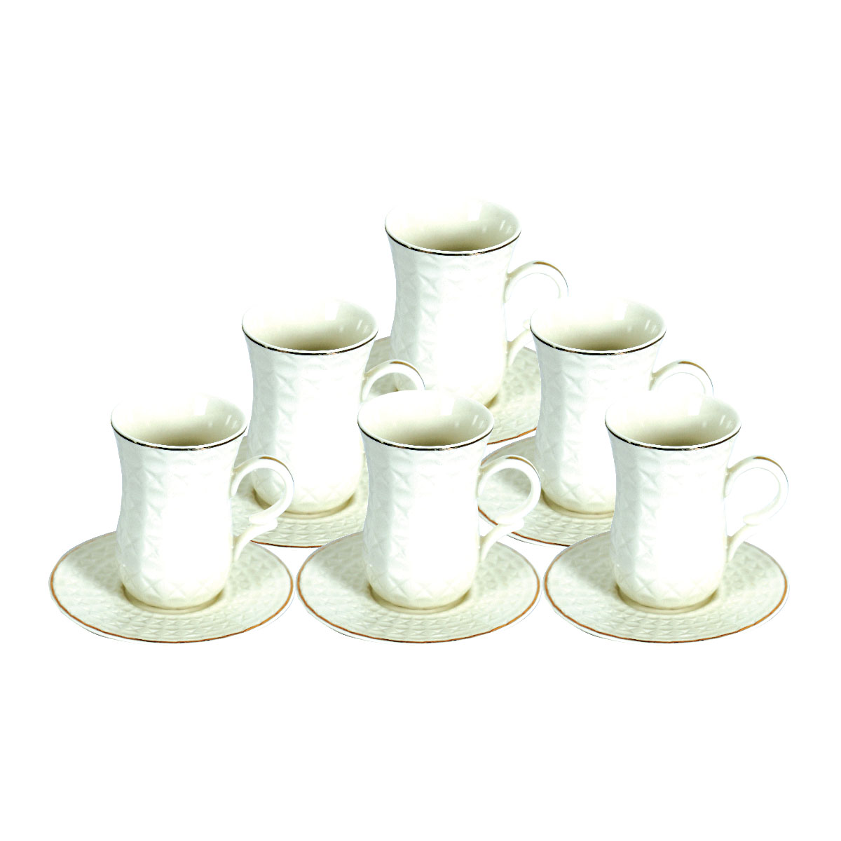 Ceramic Istikan with Saucer Set 6 Piece