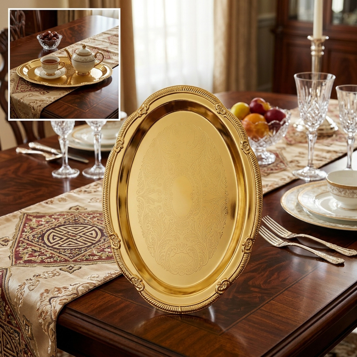 Medium Gold Stainless Steel Tray