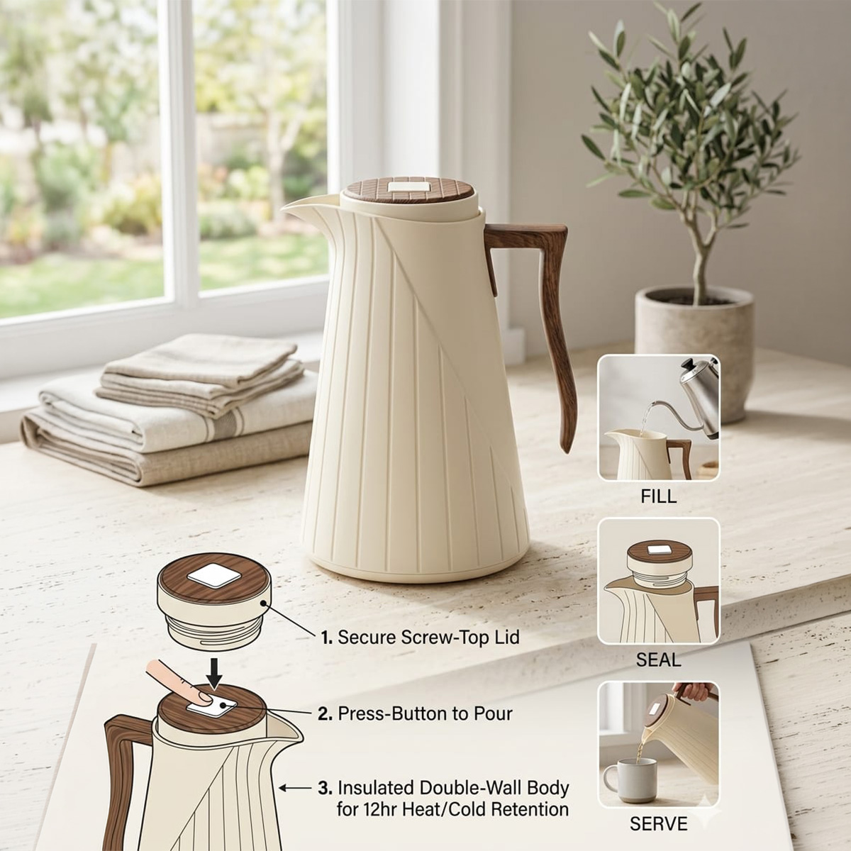 Plastic Body Flask 1L