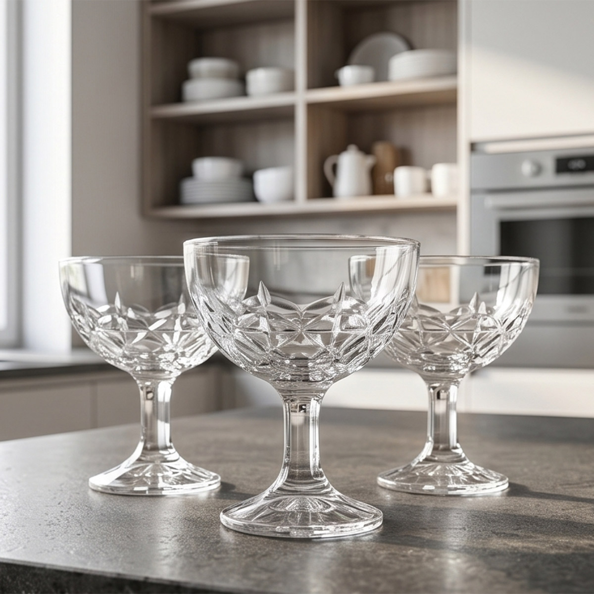 Glass Ice Cream Bowl Set 3 Piece