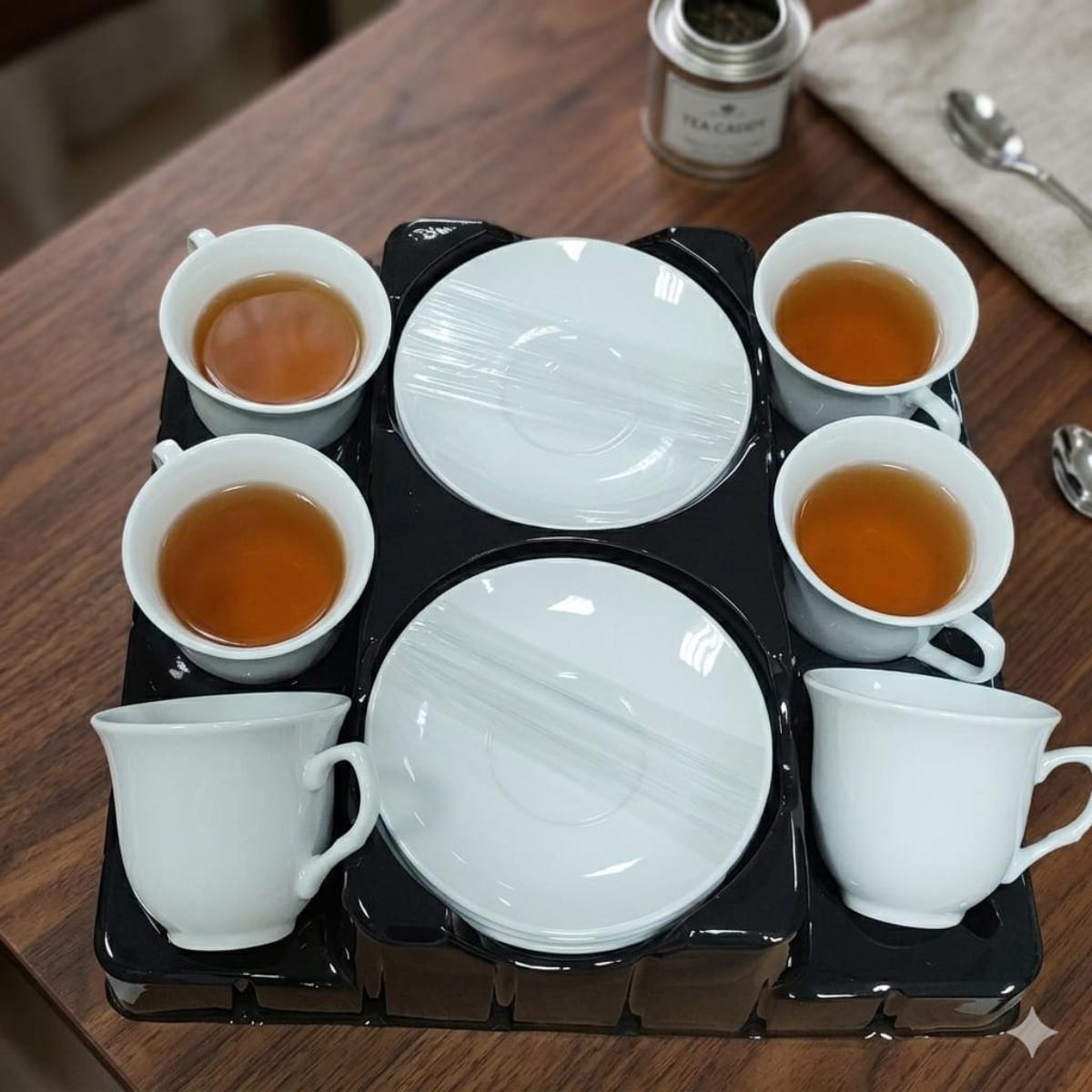 Ceramic Cup and Saucer Set 12 Piece