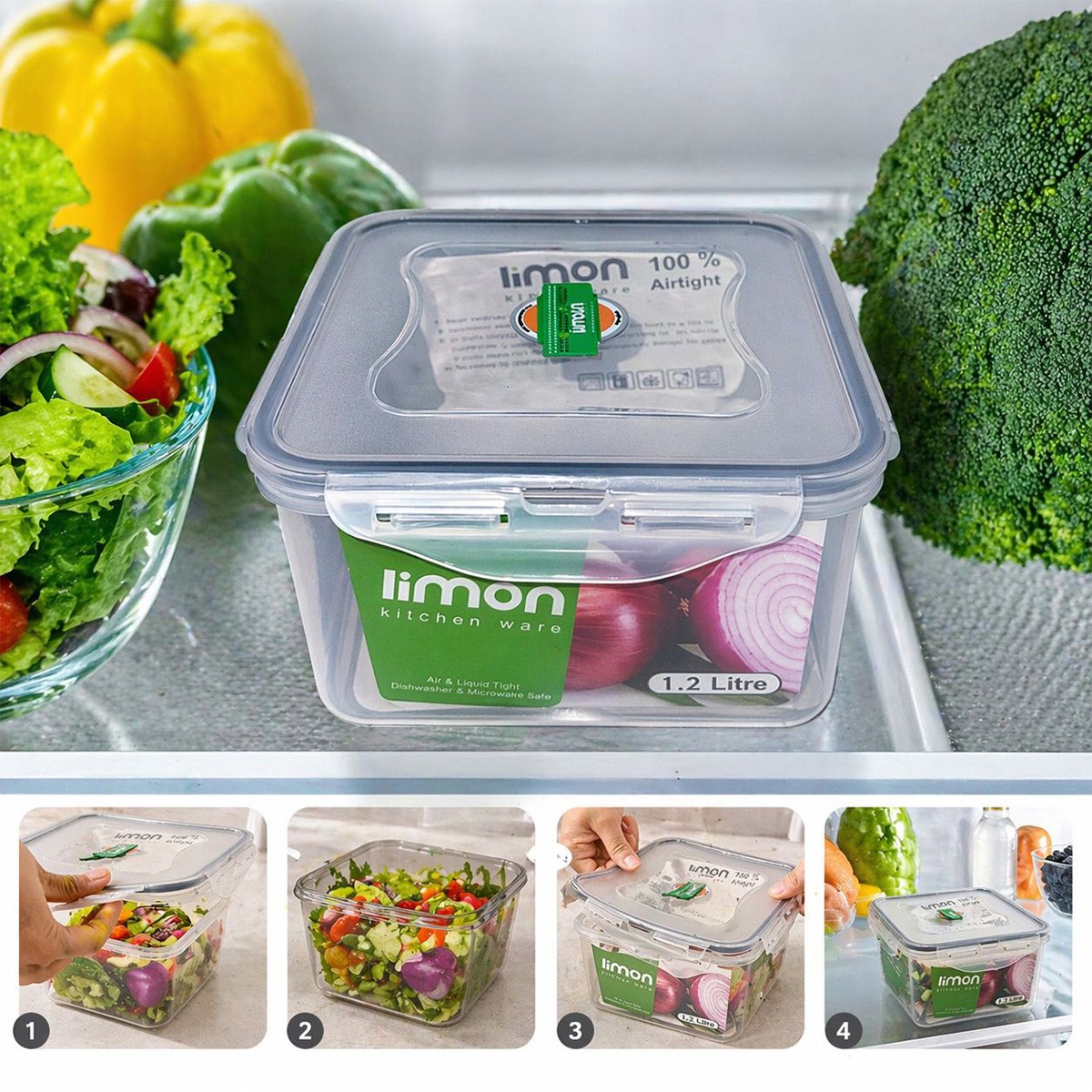 Square Food Container 1.2L