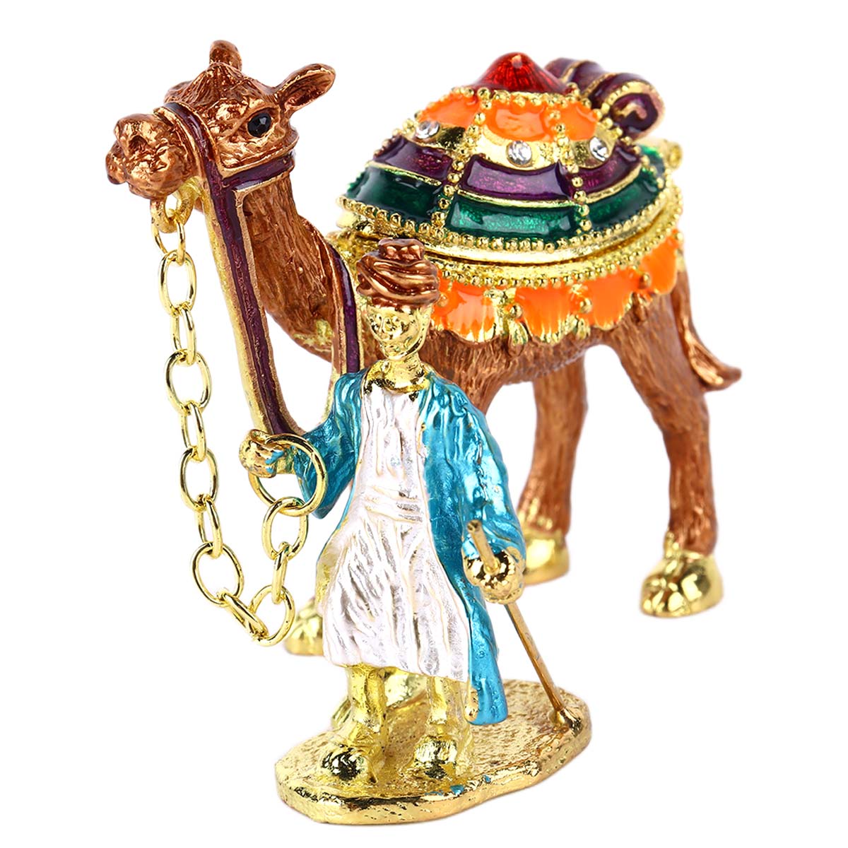 Decorative Metal Camel Stand with Man 3 Colors