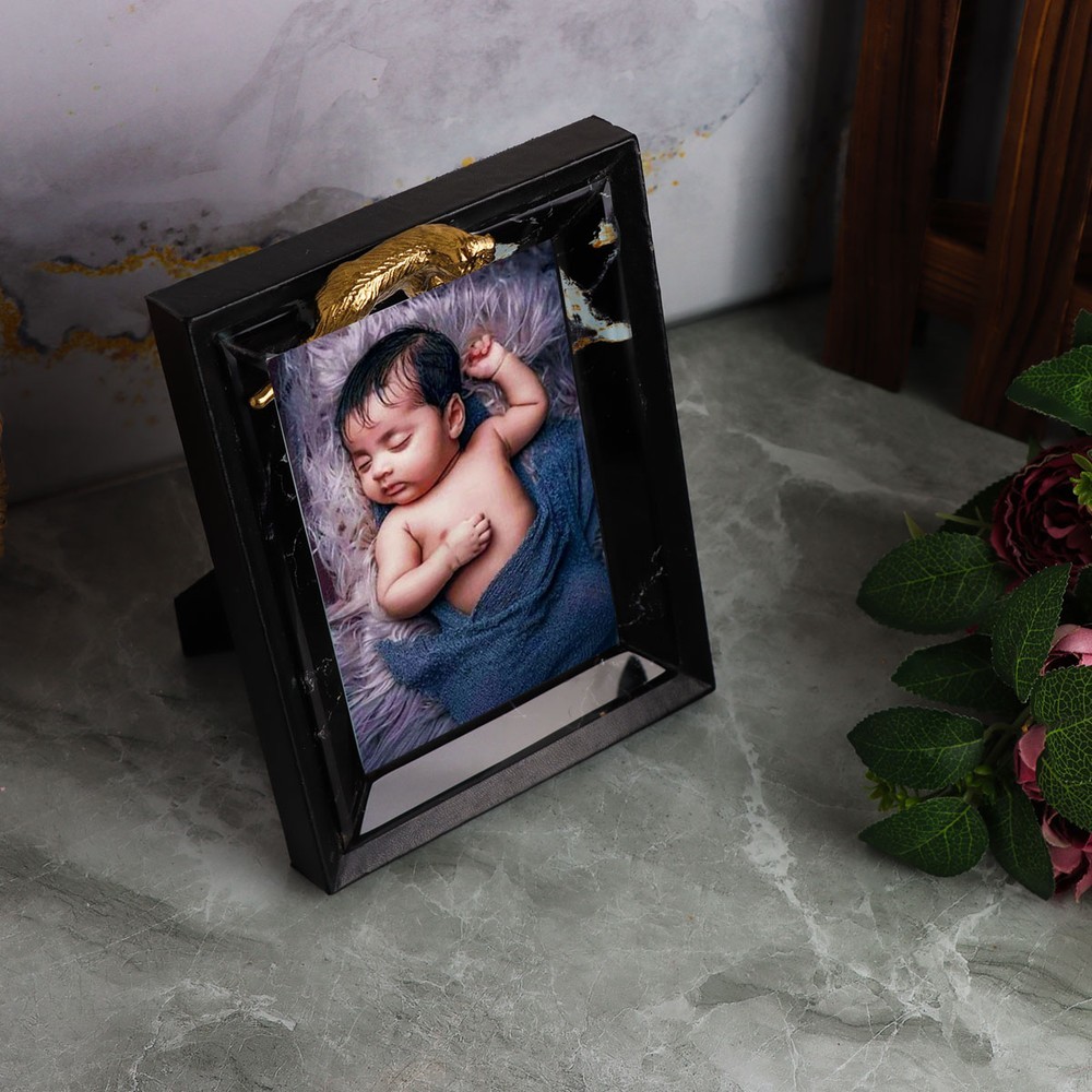 Gold Tiger Frame Black Marble