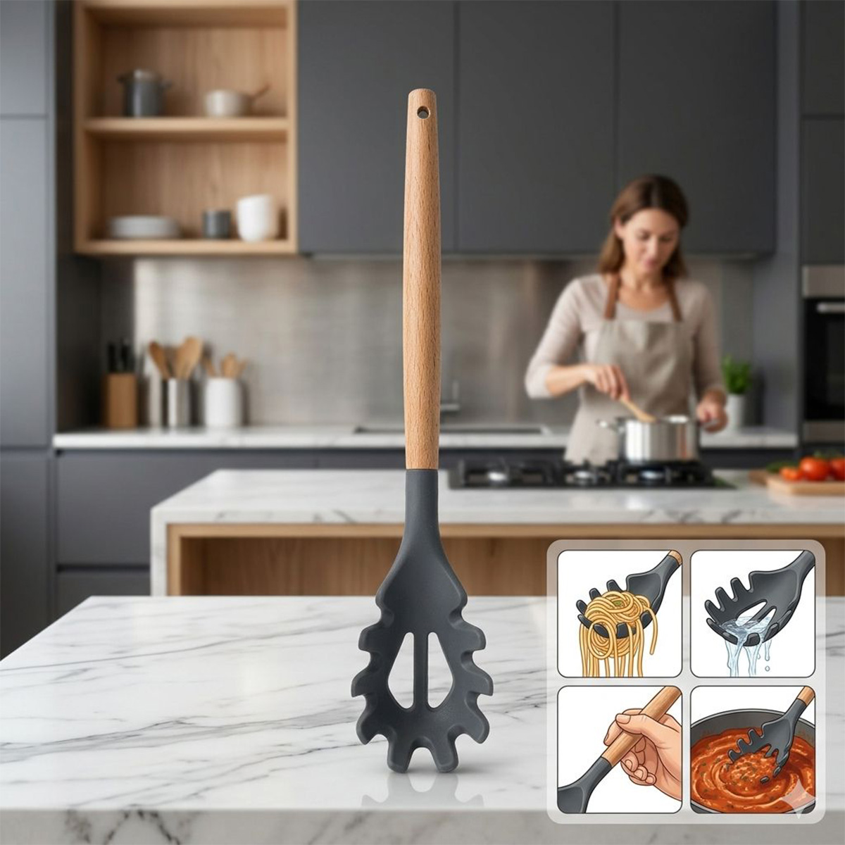 Wooden Slotted Turner