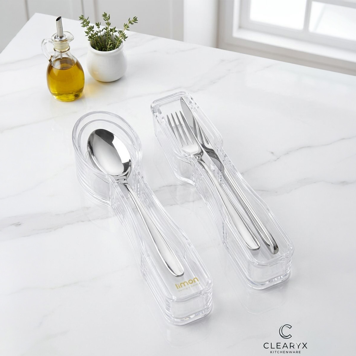 Double Deck Cutlery Holder 2 Color