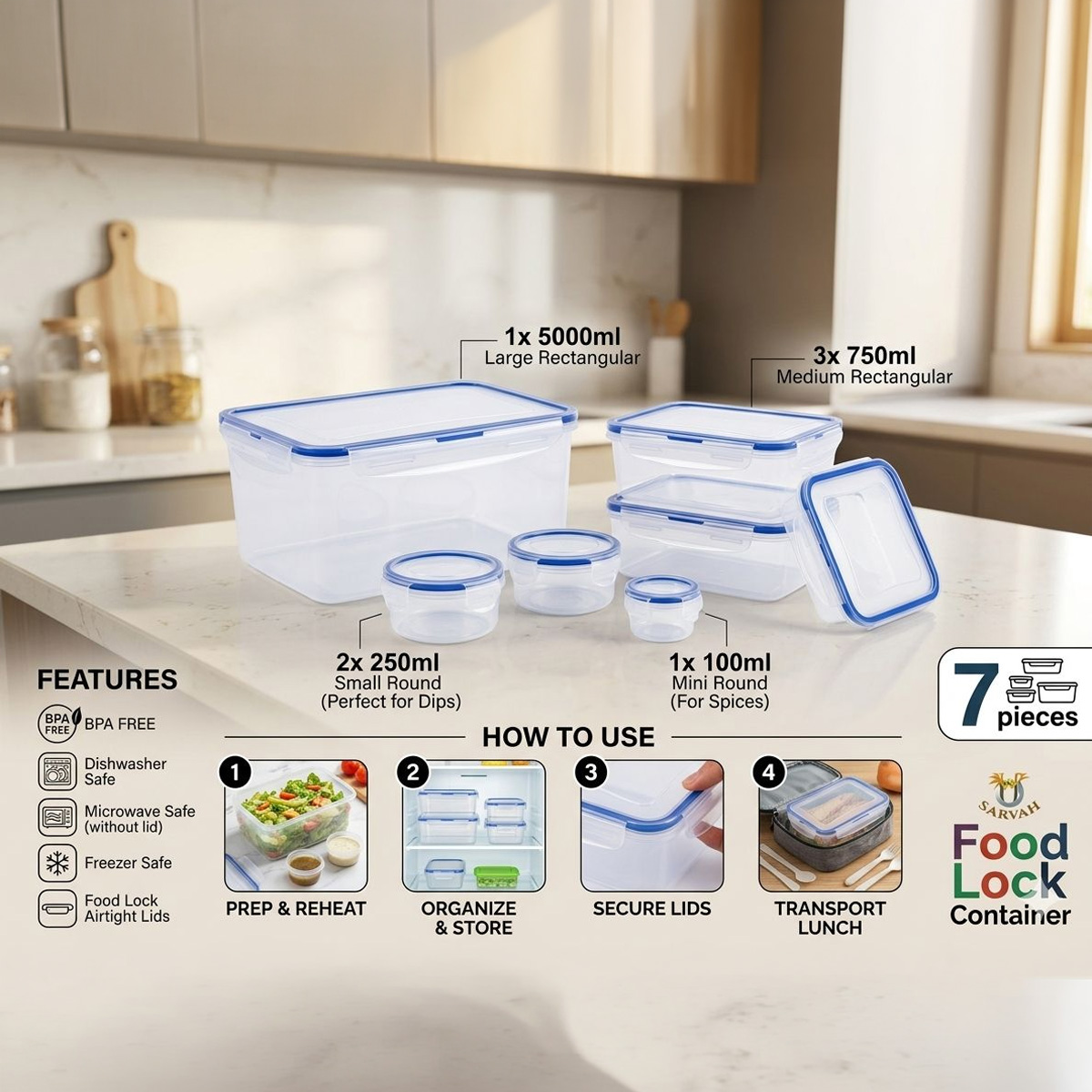 Food Container Set 7 Piece