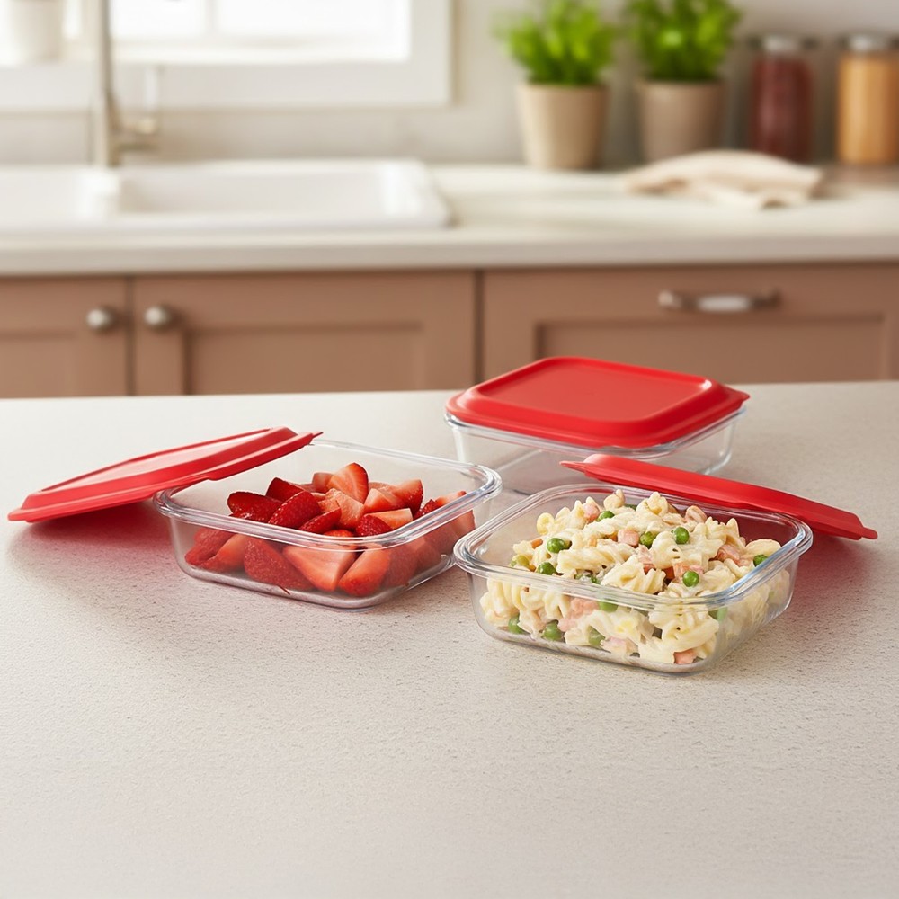 Glass Food Container Set 3 Piece
