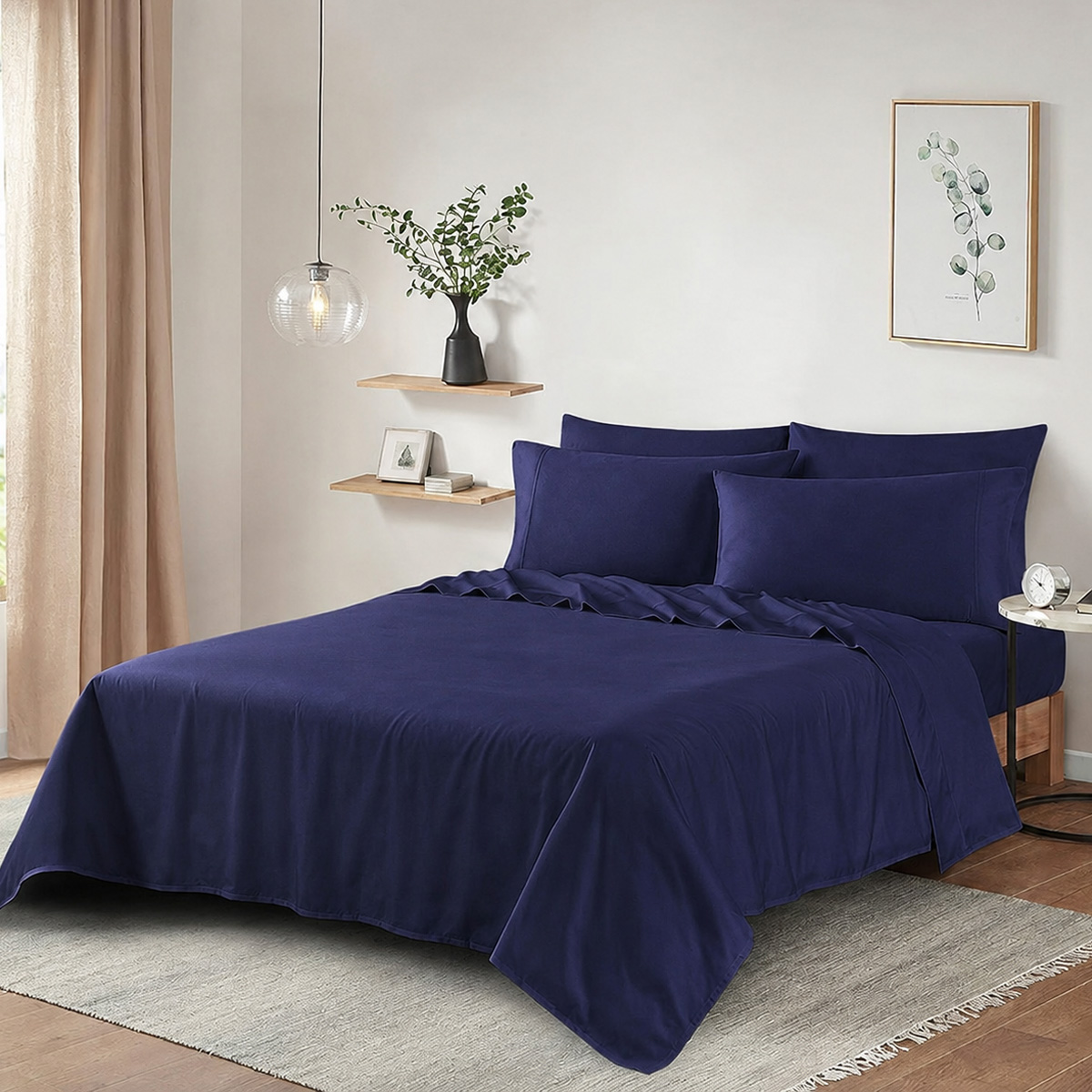 Indigo Bedsheet Plain Single 2 Piece