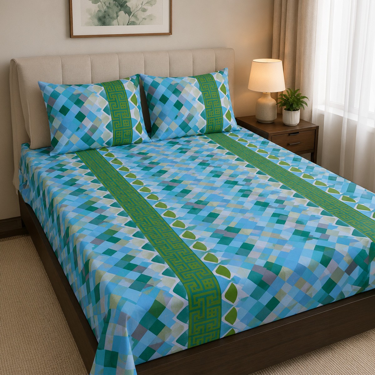 Printed Bedsheet Set Double 3 Piece