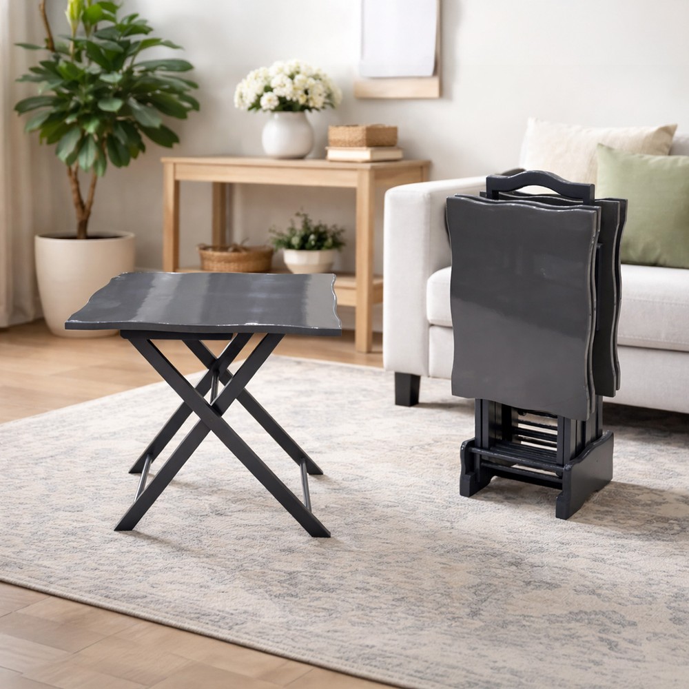 Folding Tray Table Set 4 Piece