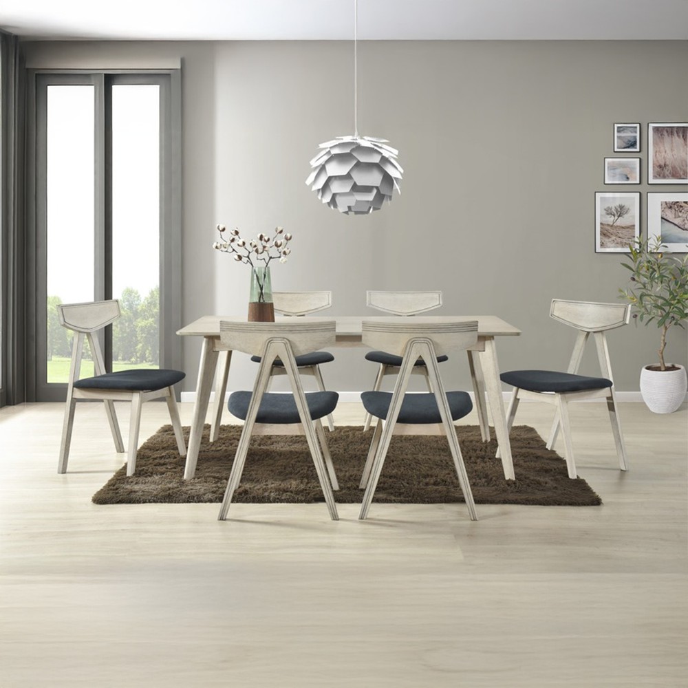 Wooden Dining Table with 6 Chairs