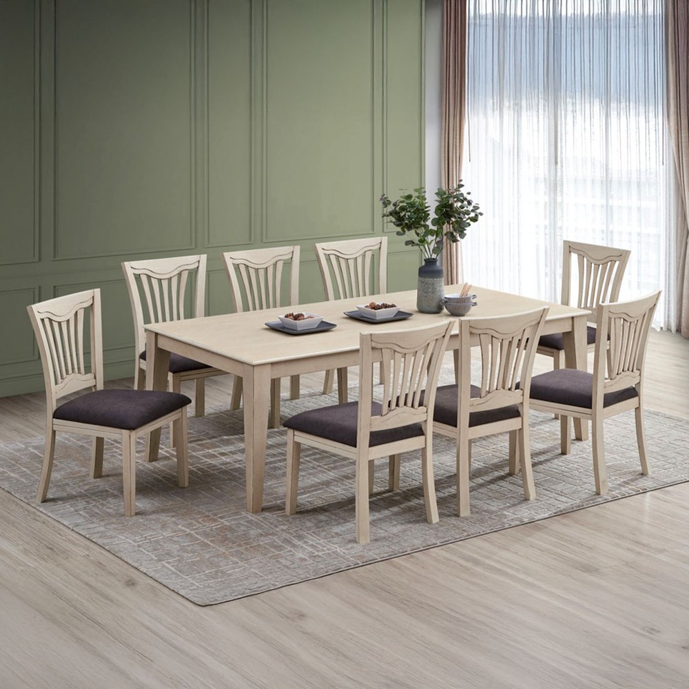 Wooden Dining Table with 8 Chairs