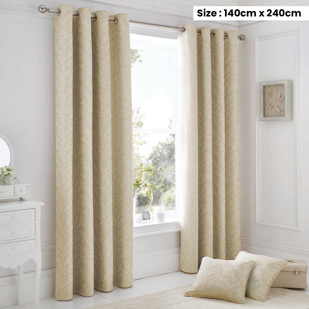 Plain Jacquard Curtain 140x240cm