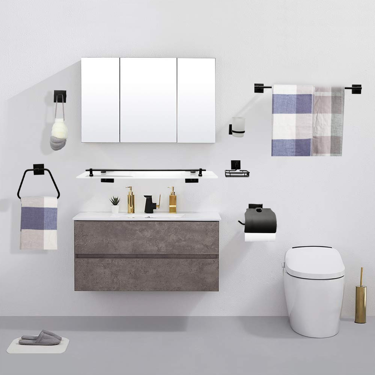 Chrome Bathroom Set 6 Piece
