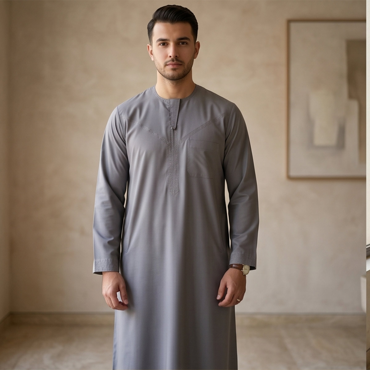 Men Emirati Kandoora White