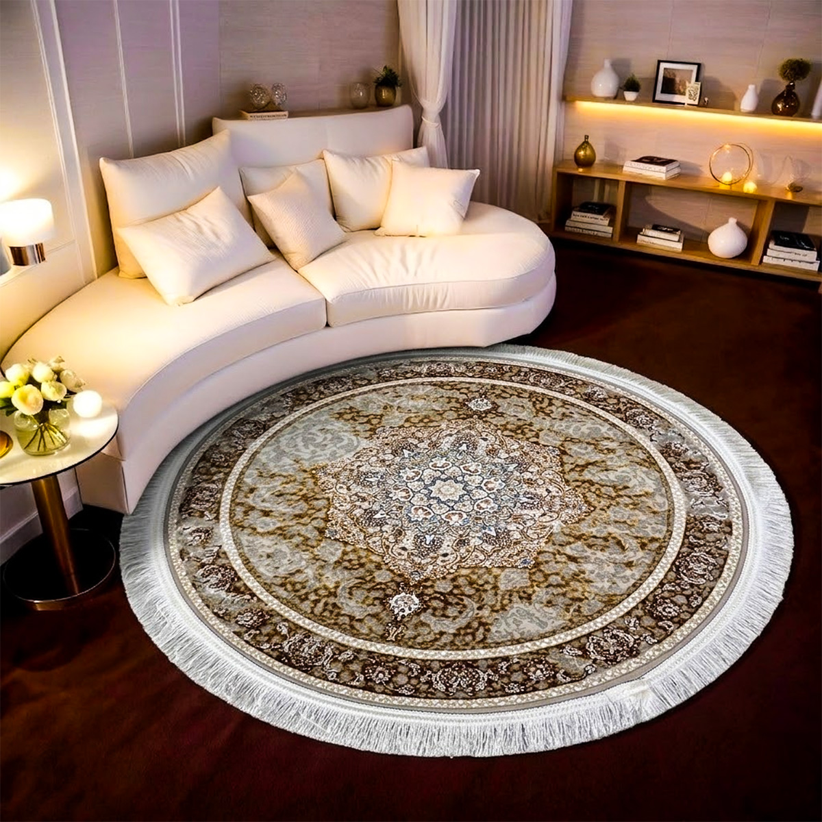 Enzo Round Acrylic Viscose Carpet 300x300cm