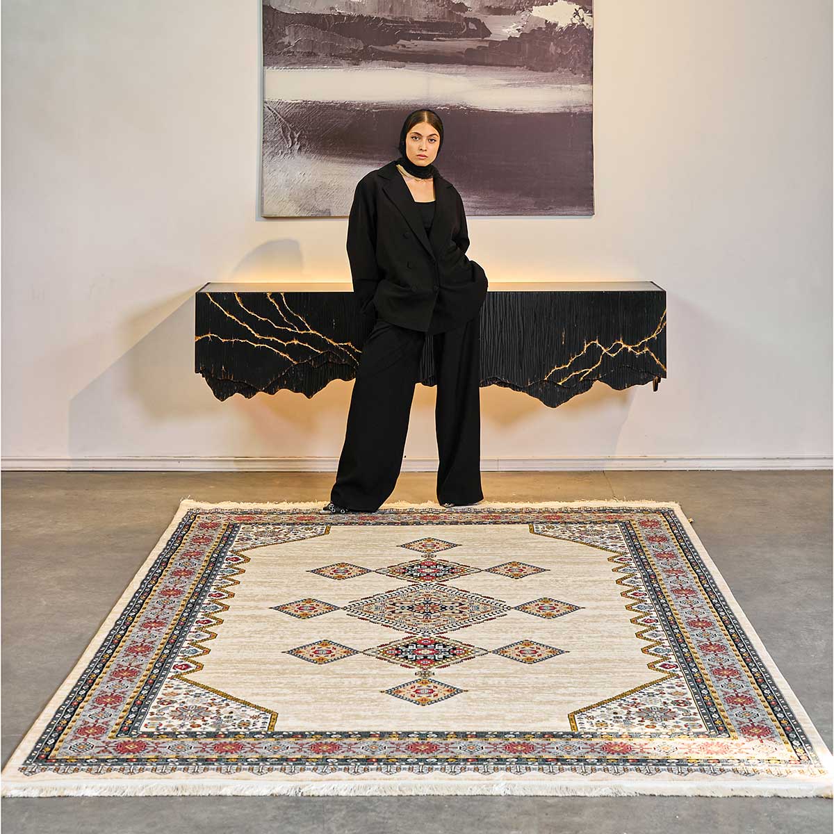 Novin Rug Cream 250x350