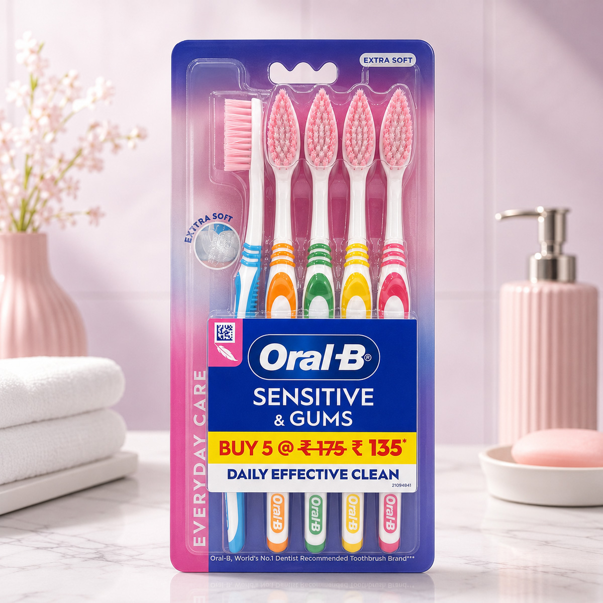 Oral-B Sensitive White Toothbrush 5pcs