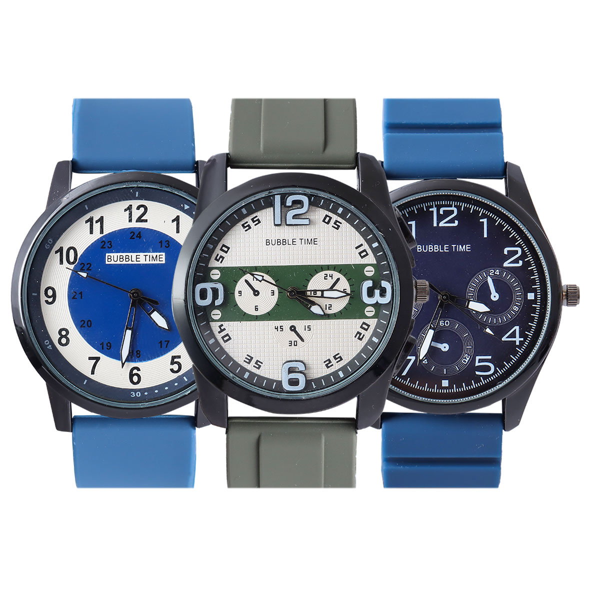 Men Rubber Strap Watch