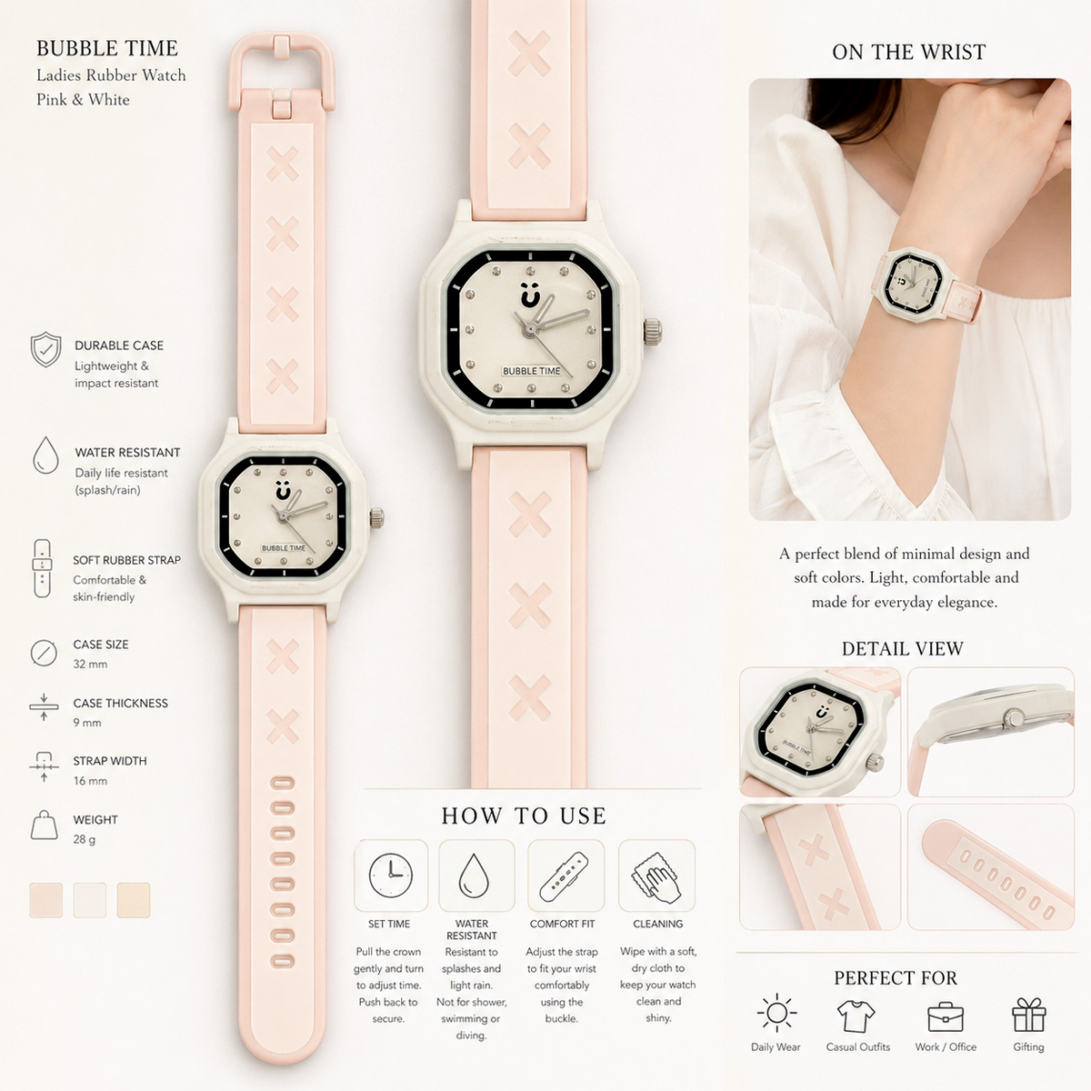 Ladies Rubber Watch